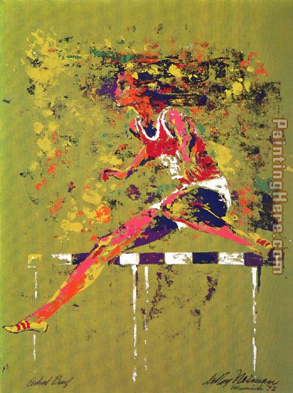 Olympic Hurdler painting - Leroy Neiman Olympic Hurdler art painting